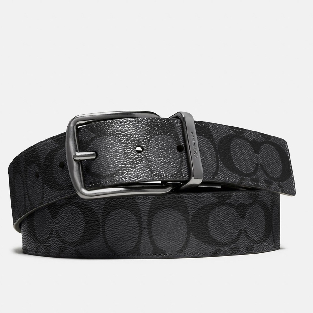 Men’s Coach Black Logo Belt 38”